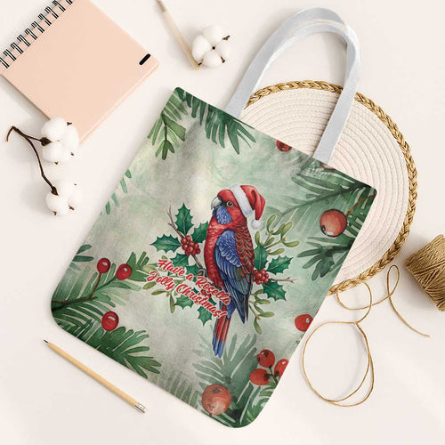 Watercolor Floral Crimson Rosella Tote Bag It’s Aussie Christmas Time! - Aussie Hoodie
