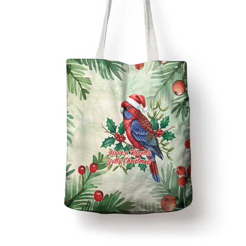 Watercolor Floral Crimson Rosella Tote Bag It’s Aussie Christmas Time! - Aussie Hoodie