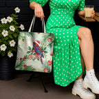 Watercolor Floral Crimson Rosella Tote Bag It’s Aussie Christmas Time! - Aussie Hoodie