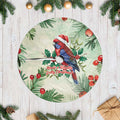 Watercolor Floral Crimson Rosella Tree Skirt It’s Aussie Christmas Time! - Aussie Hoodie