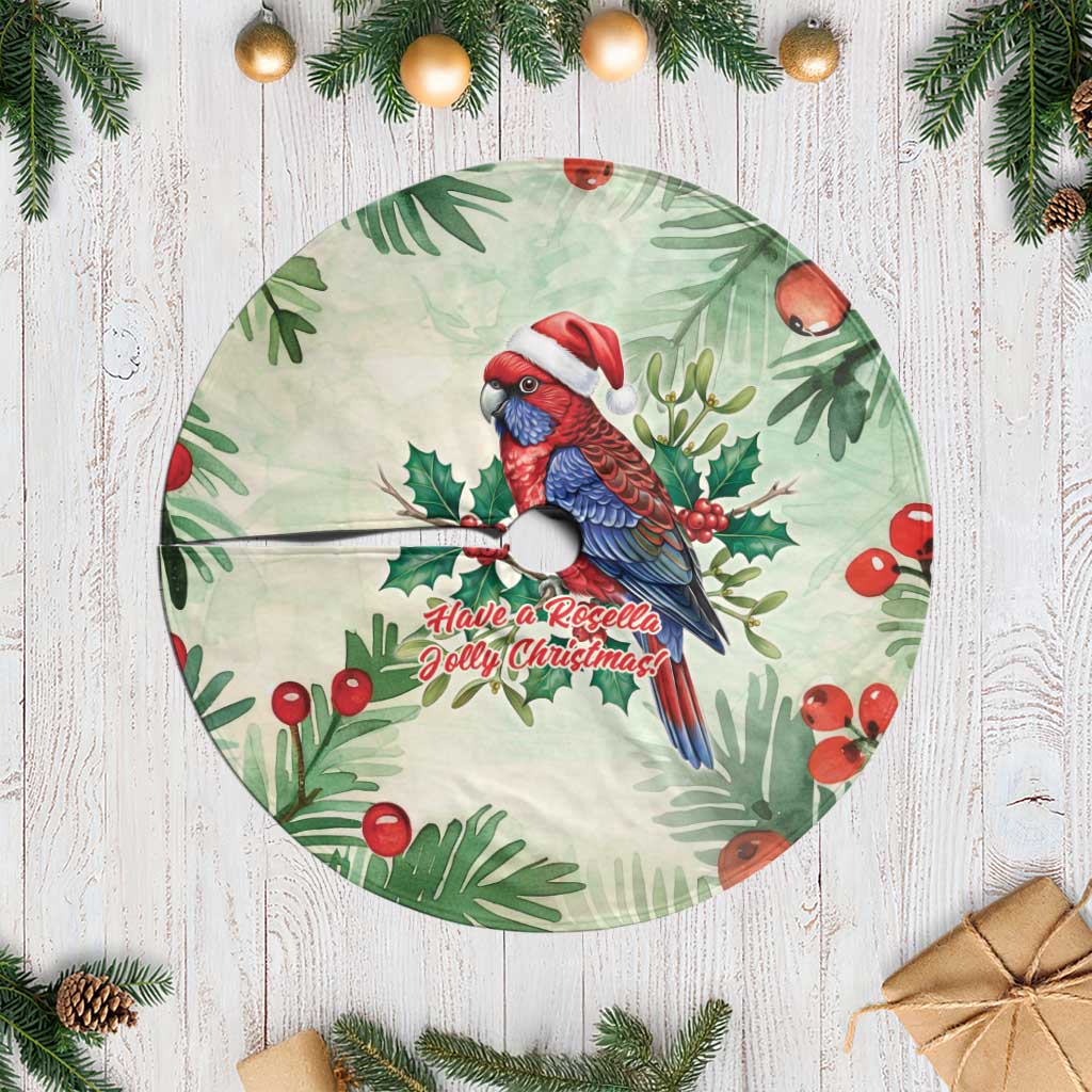 Watercolor Floral Crimson Rosella Tree Skirt It’s Aussie Christmas Time! - Aussie Hoodie