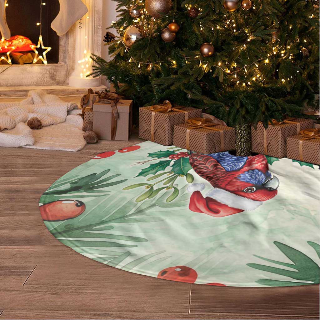 Watercolor Floral Crimson Rosella Tree Skirt It’s Aussie Christmas Time! - Aussie Hoodie