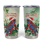 Watercolor Floral Crimson Rosella Tumbler Cup It’s Aussie Christmas Time! - Aussie Hoodie