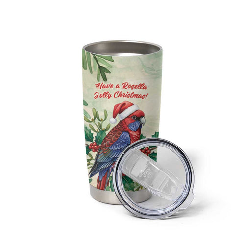Watercolor Floral Crimson Rosella Tumbler Cup It’s Aussie Christmas Time! - Aussie Hoodie