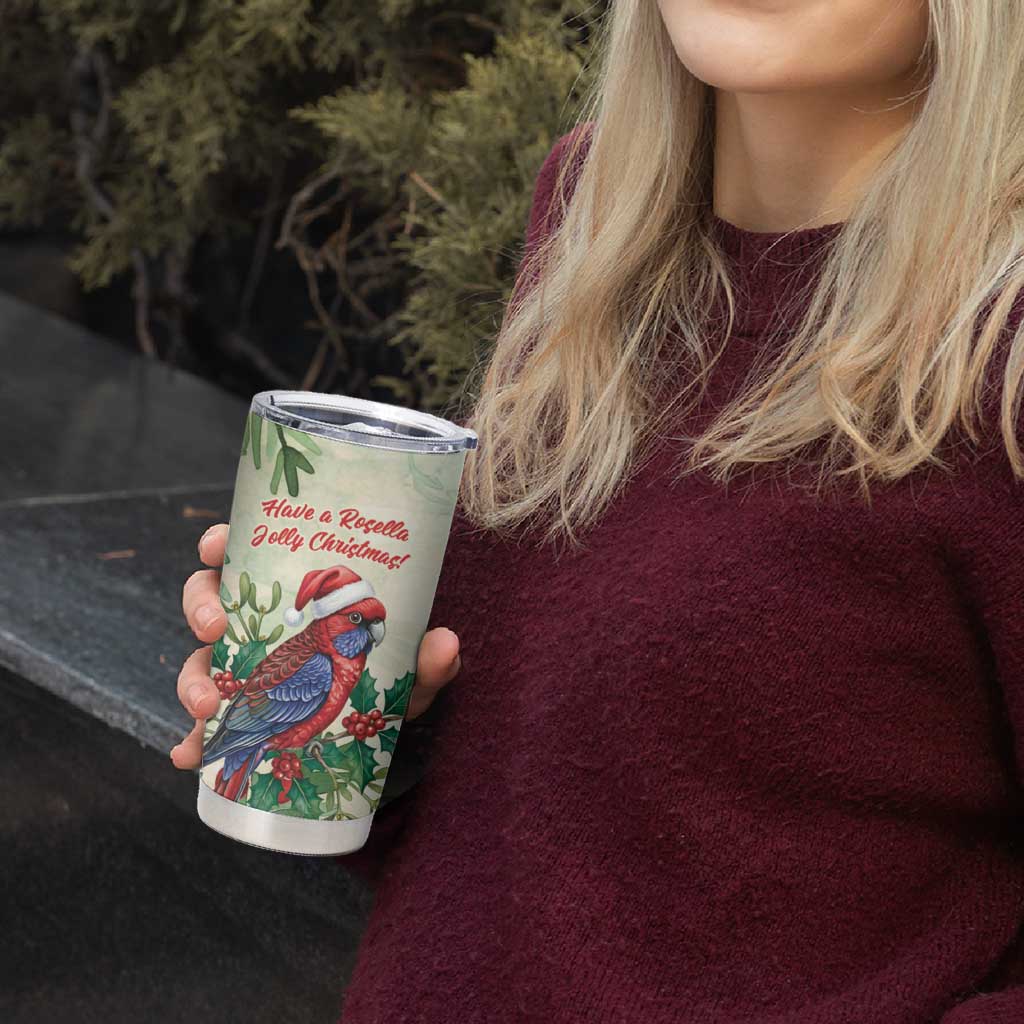 Watercolor Floral Crimson Rosella Tumbler Cup It’s Aussie Christmas Time! - Aussie Hoodie