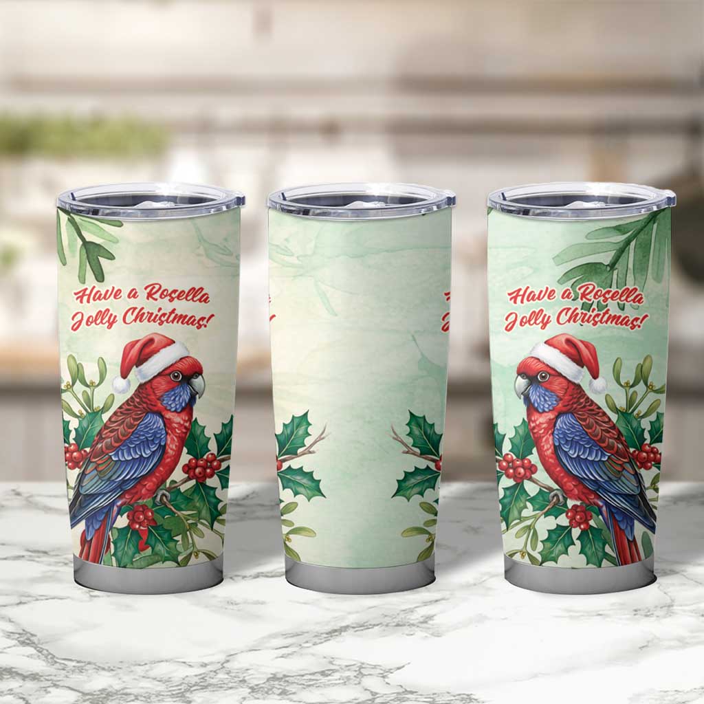 Watercolor Floral Crimson Rosella Tumbler Cup It’s Aussie Christmas Time! - Aussie Hoodie