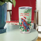 Watercolor Floral Crimson Rosella Tumbler Cup It’s Aussie Christmas Time! - Aussie Hoodie