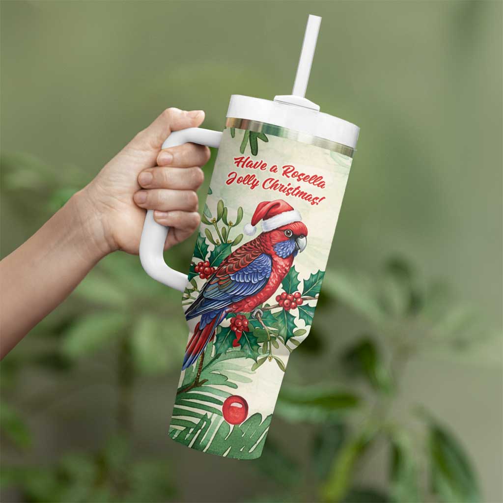 Watercolor Floral Crimson Rosella Tumbler With Handle It’s Aussie Christmas Time! - Aussie Hoodie