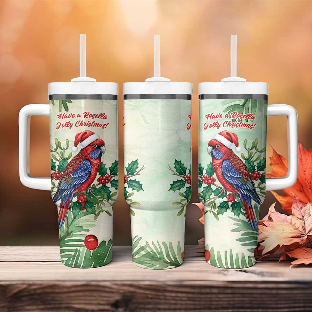 Watercolor Floral Crimson Rosella Tumbler With Handle It’s Aussie Christmas Time! - Aussie Hoodie