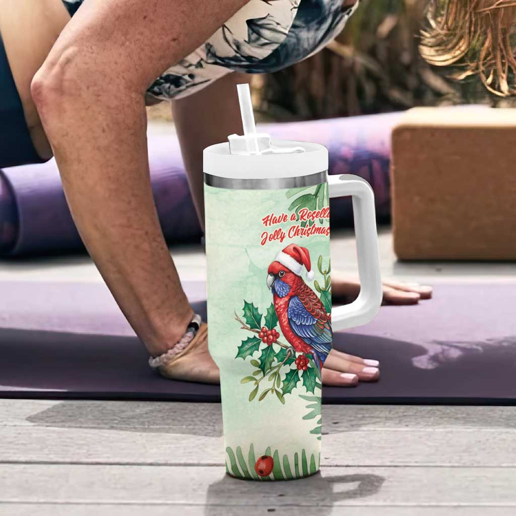 Watercolor Floral Crimson Rosella Tumbler With Handle It’s Aussie Christmas Time! - Aussie Hoodie