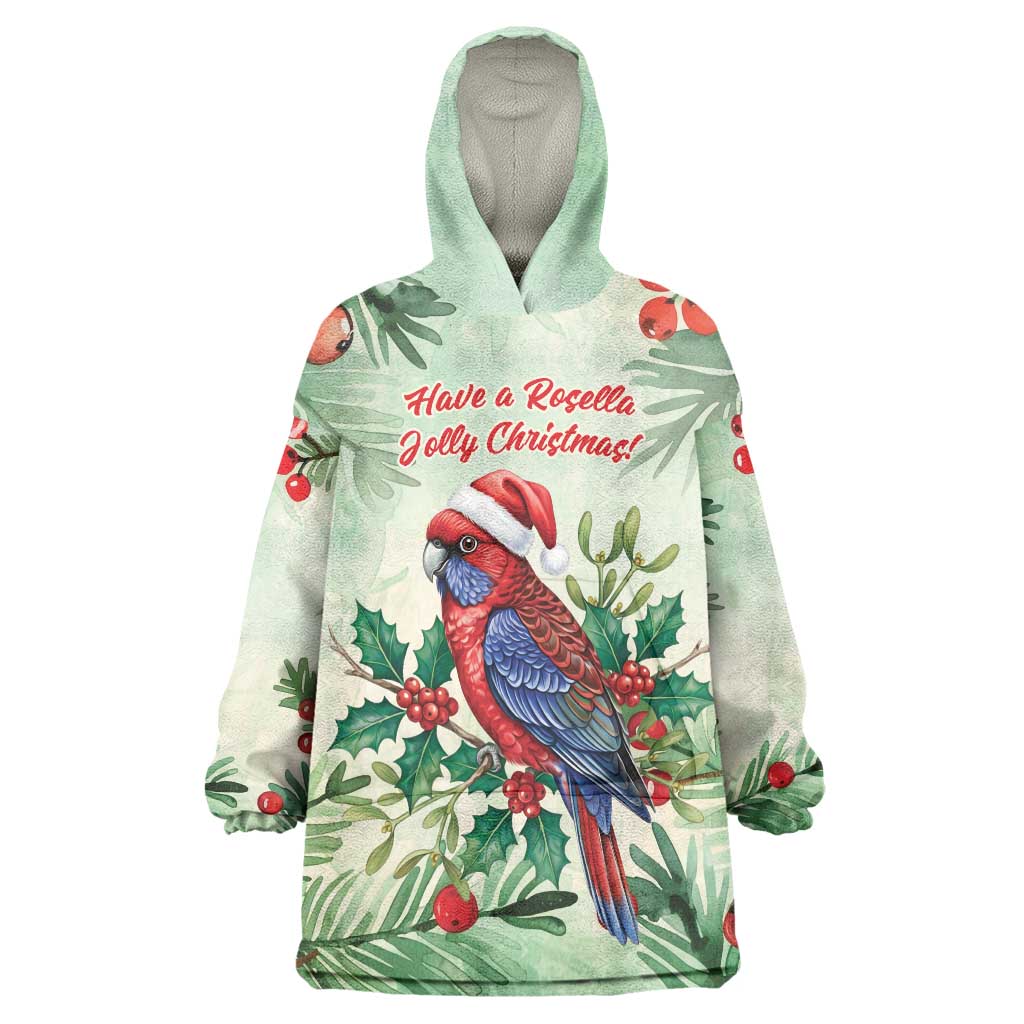 Watercolor Floral Crimson Rosella Wearable Blanket Hoodie It’s Aussie Christmas Time! - Aussie Hoodie