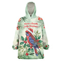Watercolor Floral Crimson Rosella Wearable Blanket Hoodie It’s Aussie Christmas Time! - Aussie Hoodie