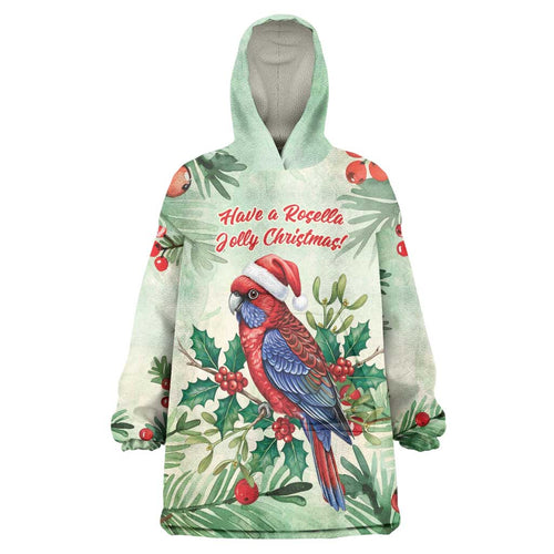 Watercolor Floral Crimson Rosella Wearable Blanket Hoodie It’s Aussie Christmas Time! - Aussie Hoodie