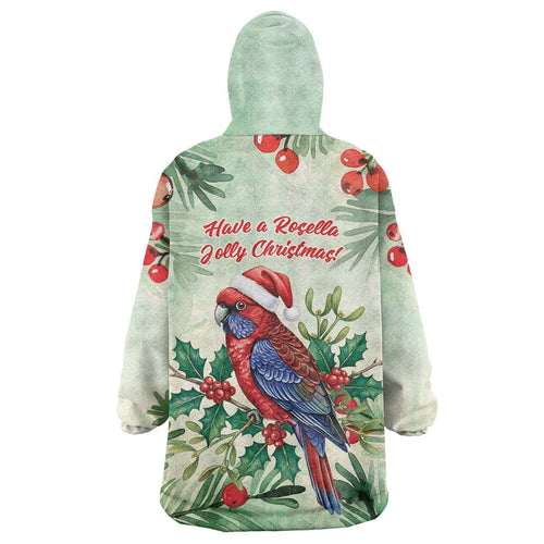 Watercolor Floral Crimson Rosella Wearable Blanket Hoodie It’s Aussie Christmas Time! - Aussie Hoodie