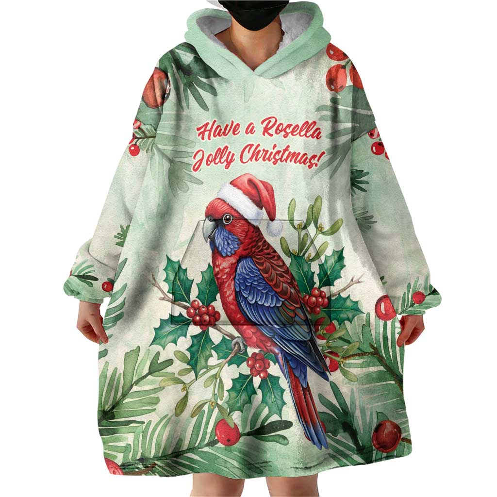 Watercolor Floral Crimson Rosella Wearable Blanket Hoodie It’s Aussie Christmas Time! - Aussie Hoodie