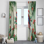 Watercolor Floral Crimson Rosella Window Curtain It’s Aussie Christmas Time! - Aussie Hoodie