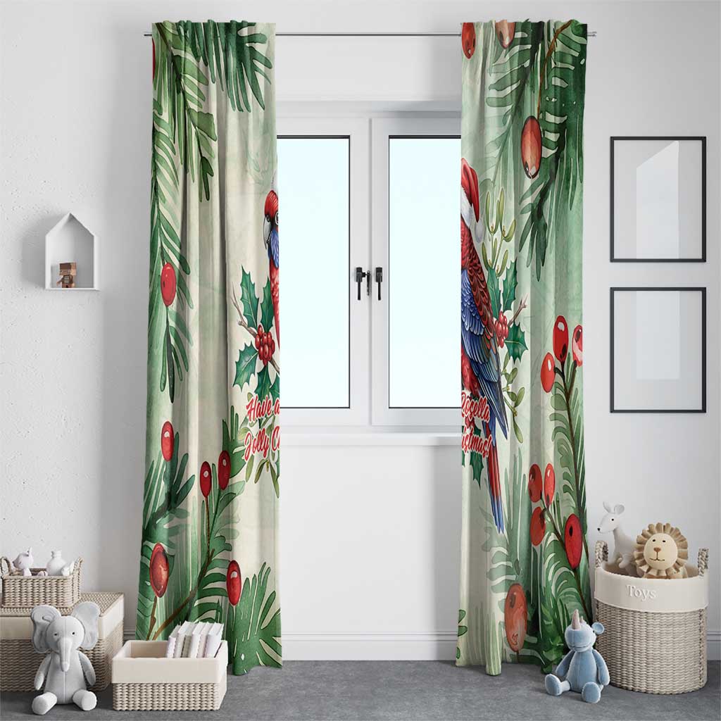 Watercolor Floral Crimson Rosella Window Curtain It’s Aussie Christmas Time! - Aussie Hoodie