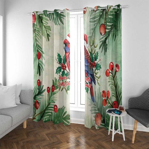 Watercolor Floral Crimson Rosella Window Curtain It’s Aussie Christmas Time! - Aussie Hoodie