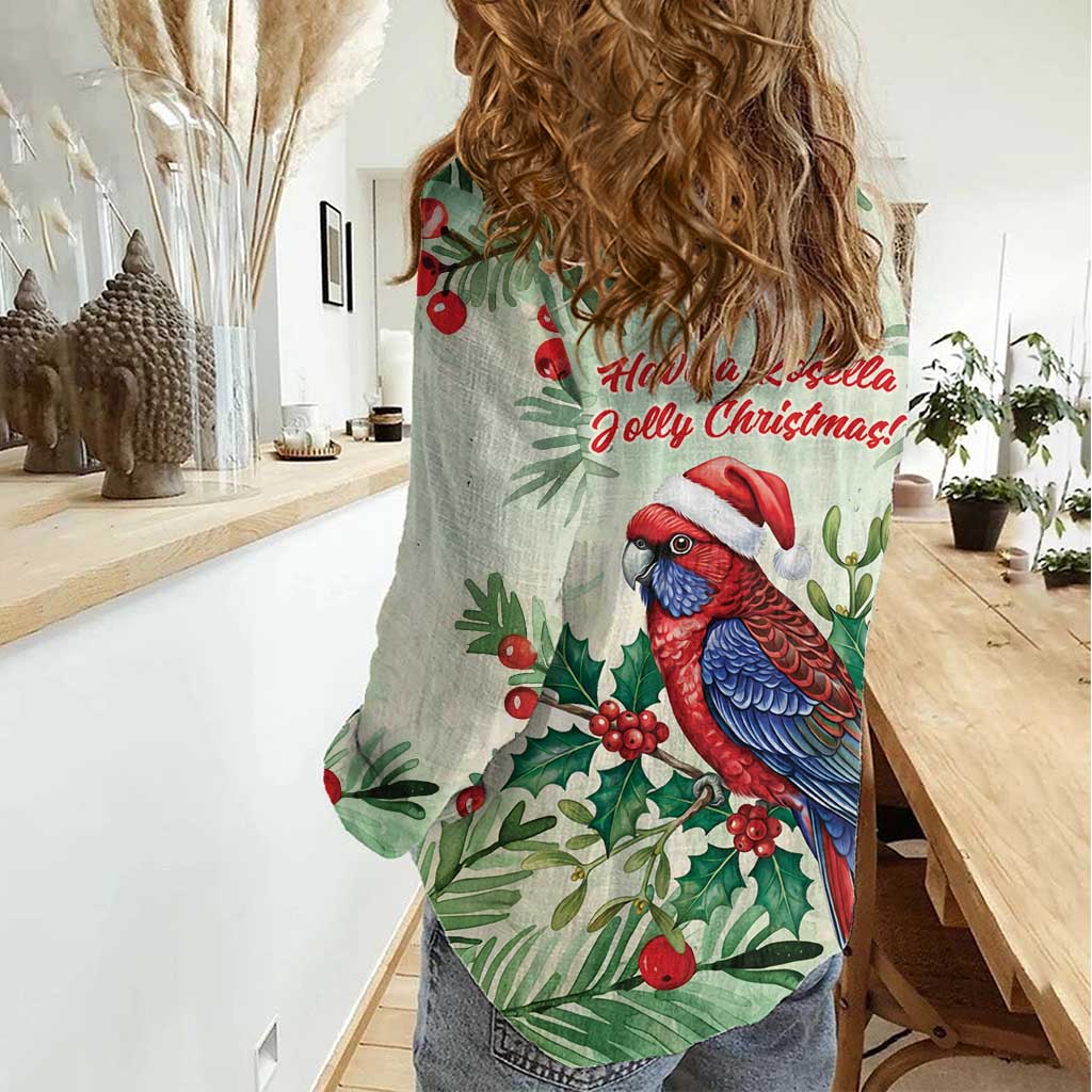 Watercolor Floral Crimson Rosella Women Casual Shirt It’s Aussie Christmas Time! - Aussie Hoodie