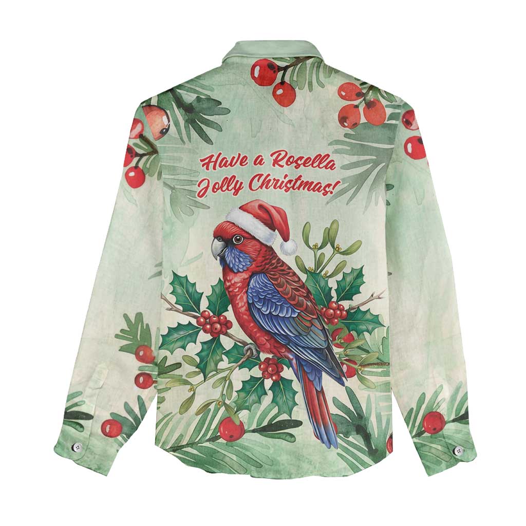 Watercolor Floral Crimson Rosella Women Casual Shirt It’s Aussie Christmas Time! - Aussie Hoodie