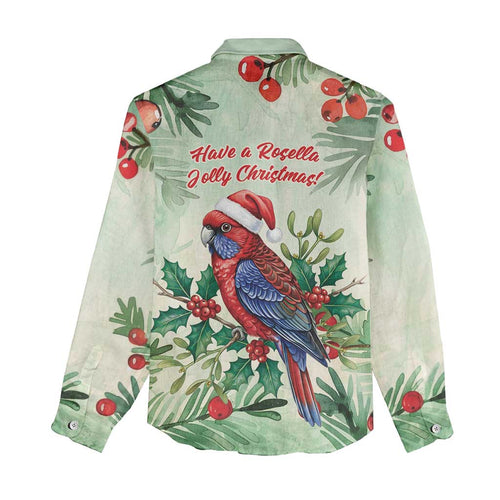 Watercolor Floral Crimson Rosella Women Casual Shirt It’s Aussie Christmas Time! - Aussie Hoodie