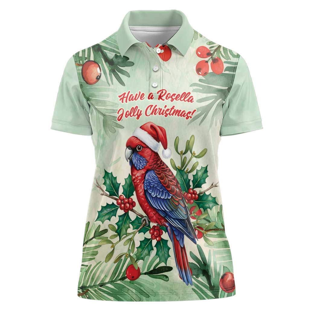Watercolor Floral Crimson Rosella Women Polo Shirt It’s Aussie Christmas Time! - Aussie Hoodie