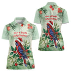Watercolor Floral Crimson Rosella Women Polo Shirt It’s Aussie Christmas Time! - Aussie Hoodie