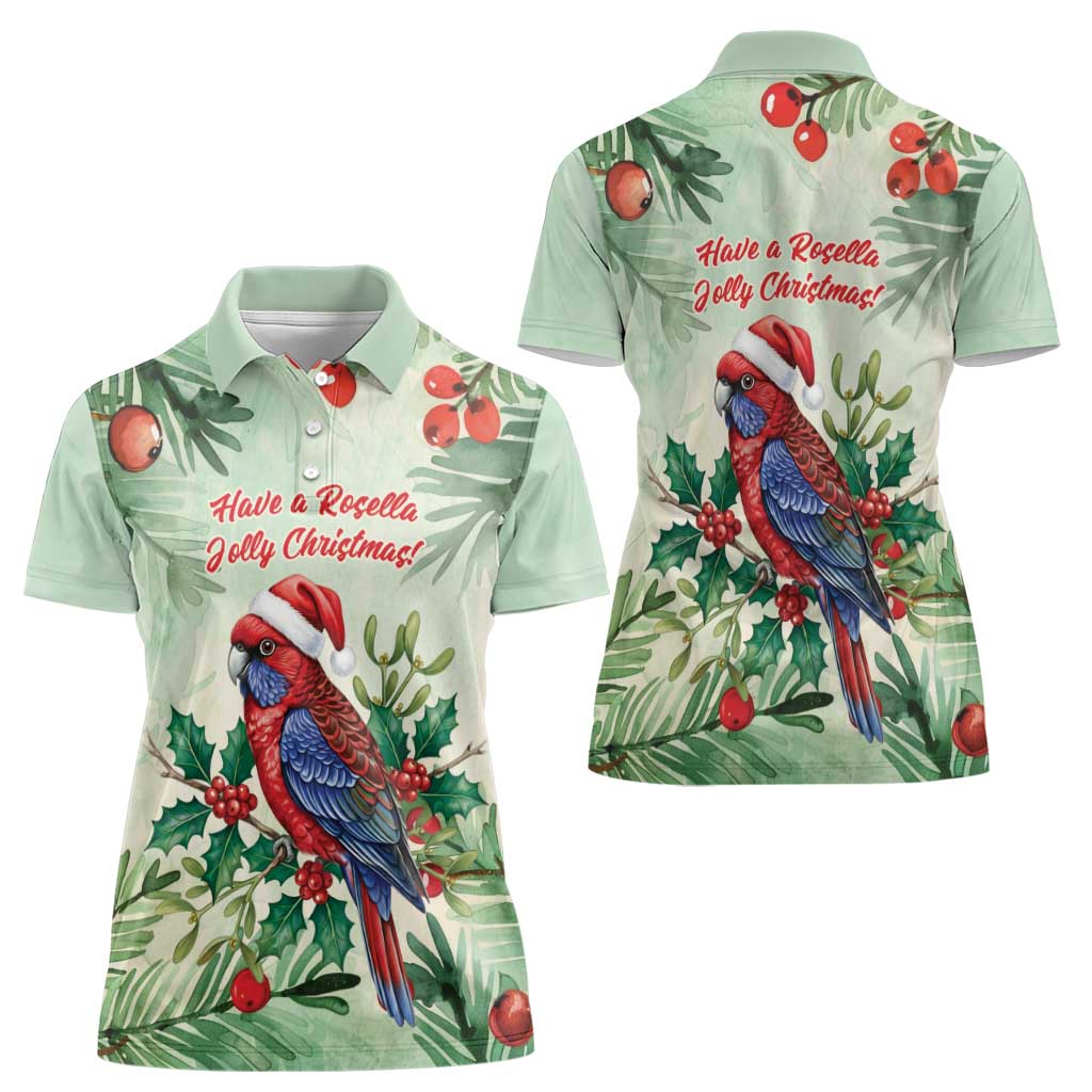 Watercolor Floral Crimson Rosella Women Polo Shirt It’s Aussie Christmas Time! - Aussie Hoodie
