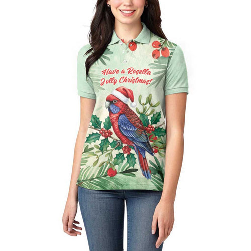 Watercolor Floral Crimson Rosella Women Polo Shirt It’s Aussie Christmas Time! - Aussie Hoodie