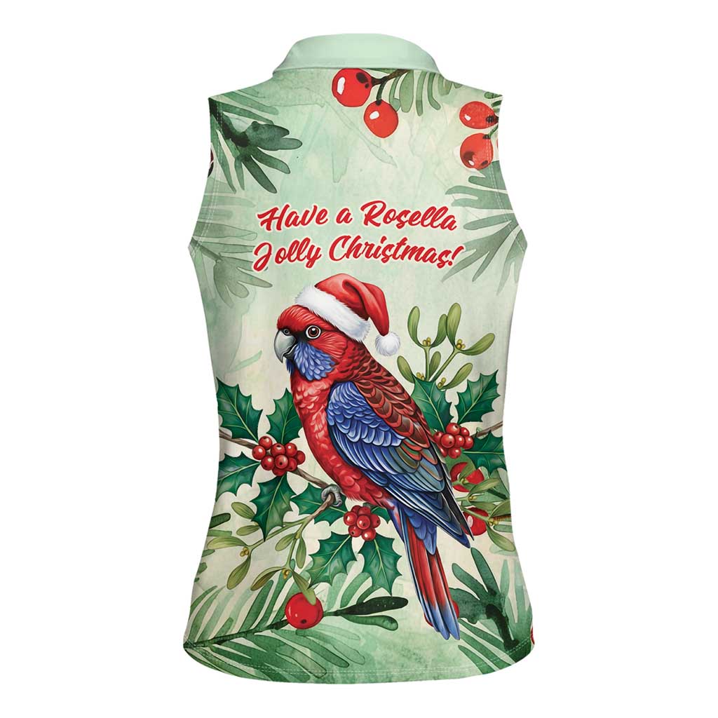 Watercolor Floral Crimson Rosella Women Sleeveless Polo Shirt It’s Aussie Christmas Time! - Aussie Hoodie