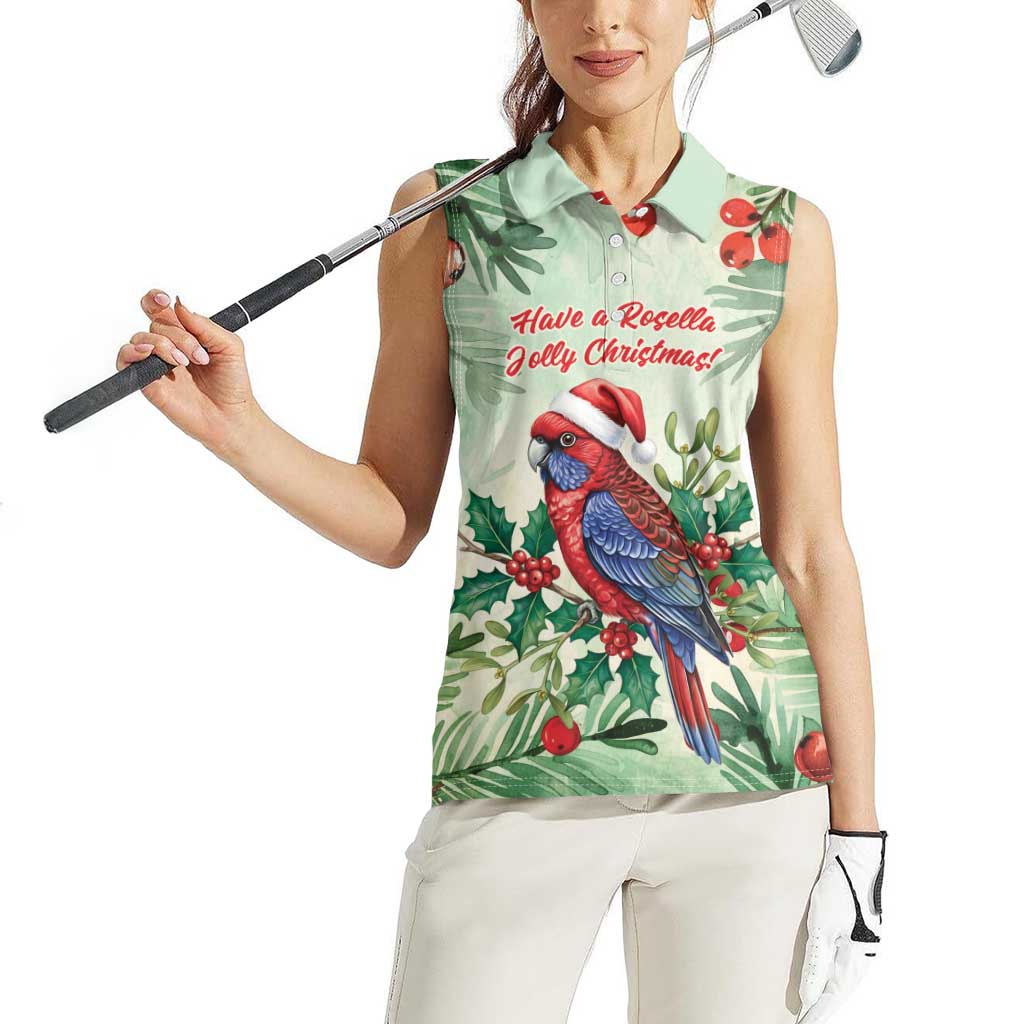Watercolor Floral Crimson Rosella Women Sleeveless Polo Shirt It’s Aussie Christmas Time! - Aussie Hoodie