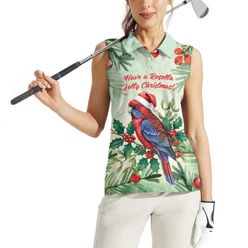 Watercolor Floral Crimson Rosella Women Sleeveless Polo Shirt It’s Aussie Christmas Time! - Aussie Hoodie