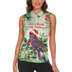 Watercolor Floral Crimson Rosella Women Sleeveless Polo Shirt It’s Aussie Christmas Time! - Aussie Hoodie