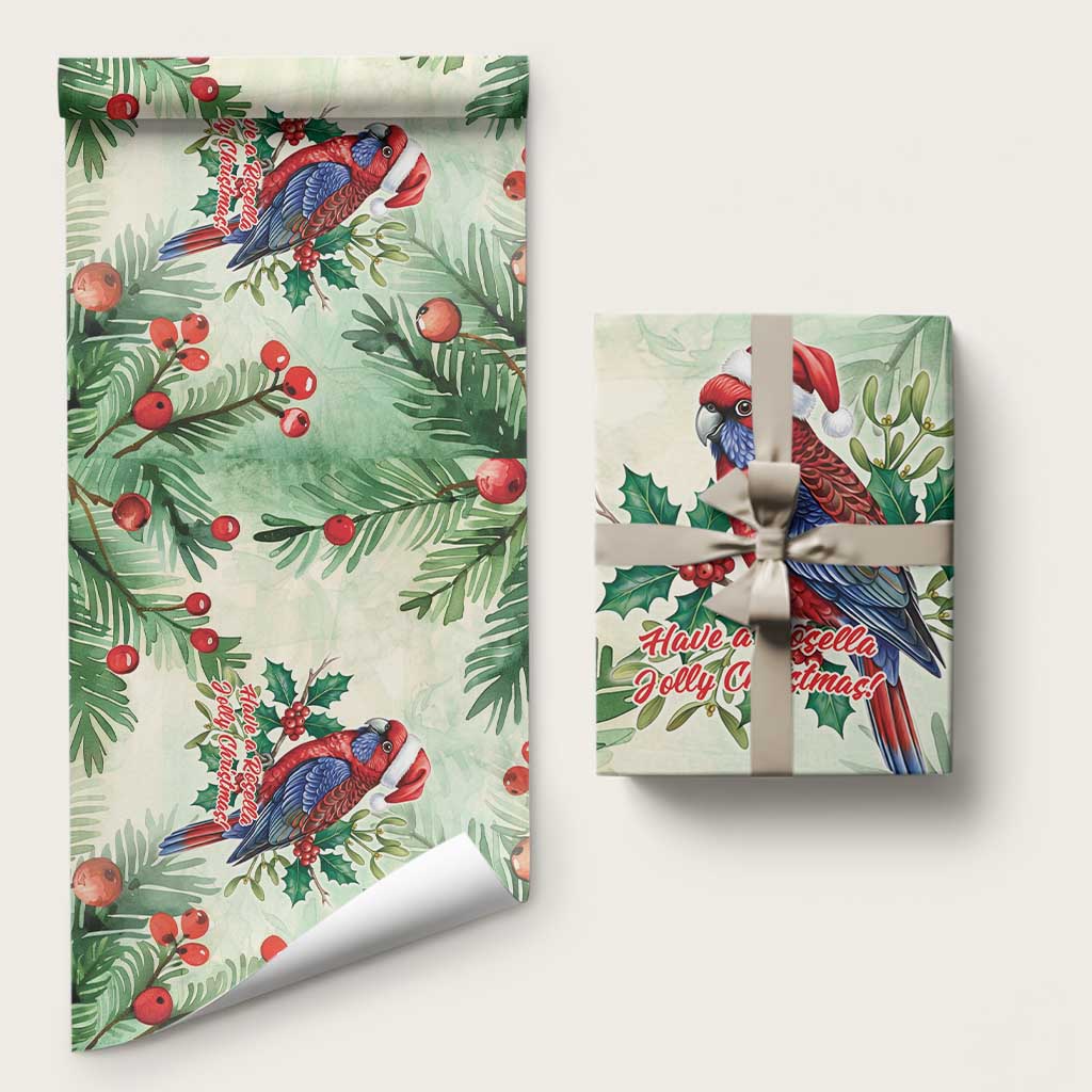 Watercolor Floral Crimson Rosella Wrapping Paper It’s Aussie Christmas Time! - Aussie Hoodie