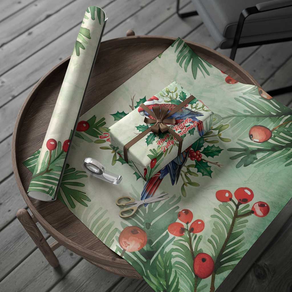 Watercolor Floral Crimson Rosella Wrapping Paper It’s Aussie Christmas Time! - Aussie Hoodie