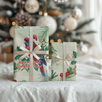 Watercolor Floral Crimson Rosella Wrapping Paper It’s Aussie Christmas Time! - Aussie Hoodie