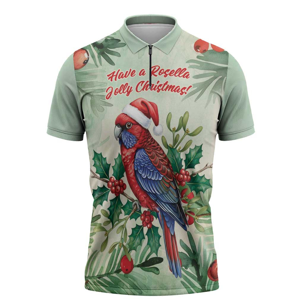 Watercolor Floral Crimson Rosella Zipper Polo Shirt It’s Aussie Christmas Time! - Aussie Hoodie