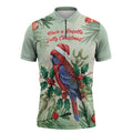 Watercolor Floral Crimson Rosella Zipper Polo Shirt It’s Aussie Christmas Time! - Aussie Hoodie