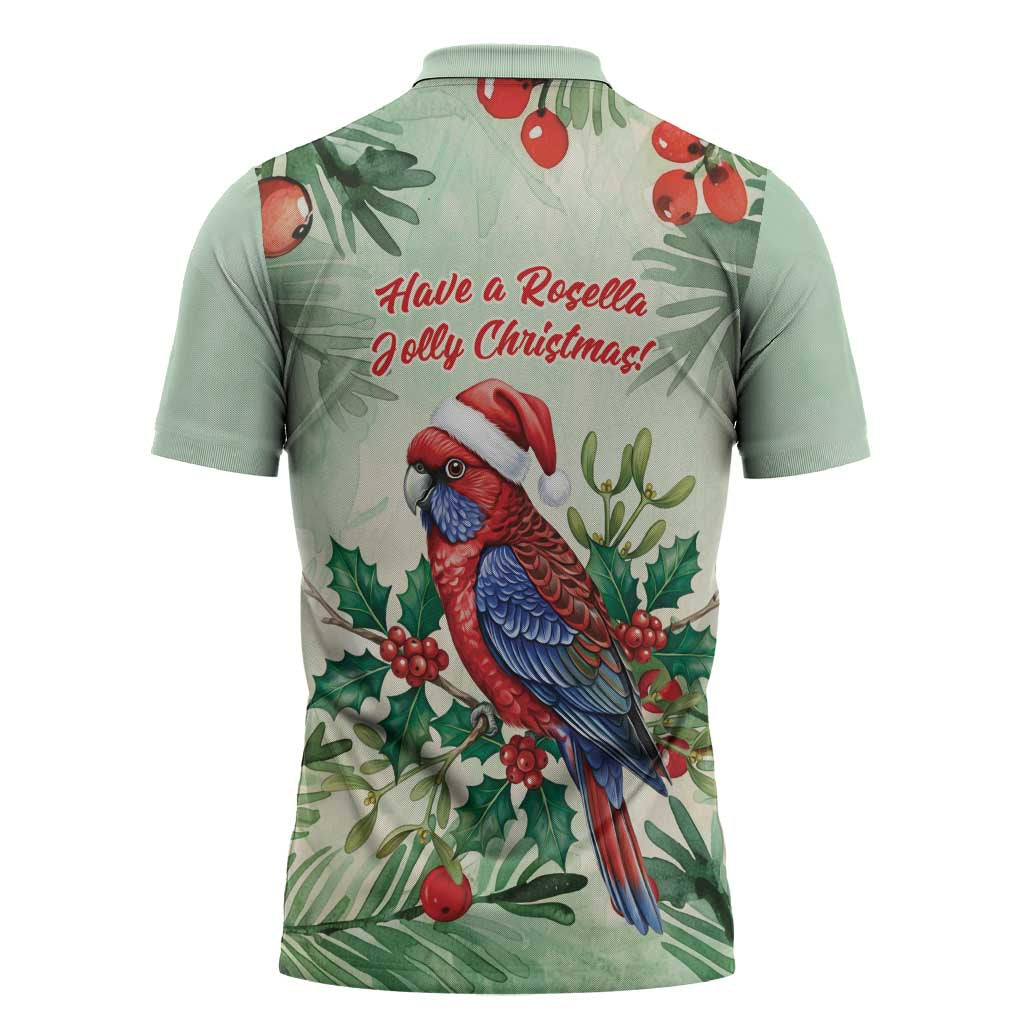 Watercolor Floral Crimson Rosella Zipper Polo Shirt It’s Aussie Christmas Time! - Aussie Hoodie