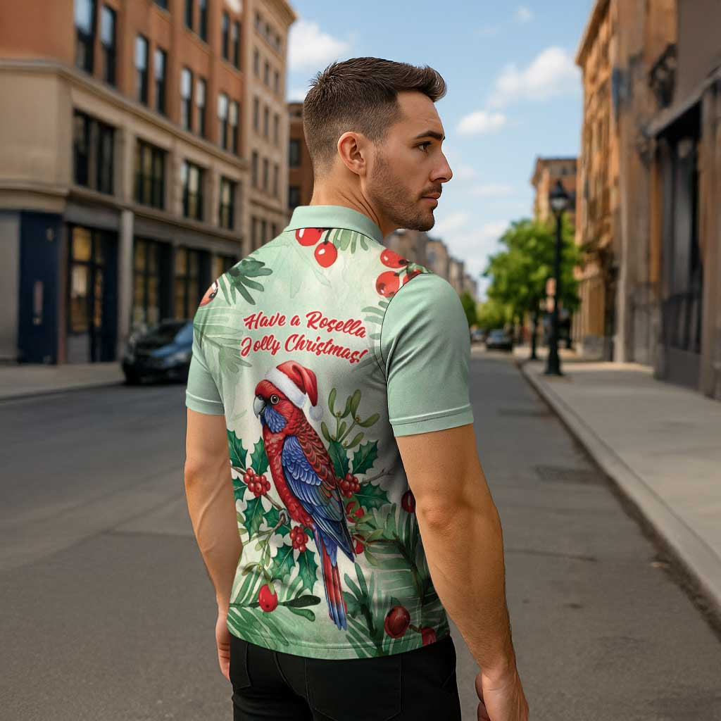 Watercolor Floral Crimson Rosella Zipper Polo Shirt It’s Aussie Christmas Time! - Aussie Hoodie