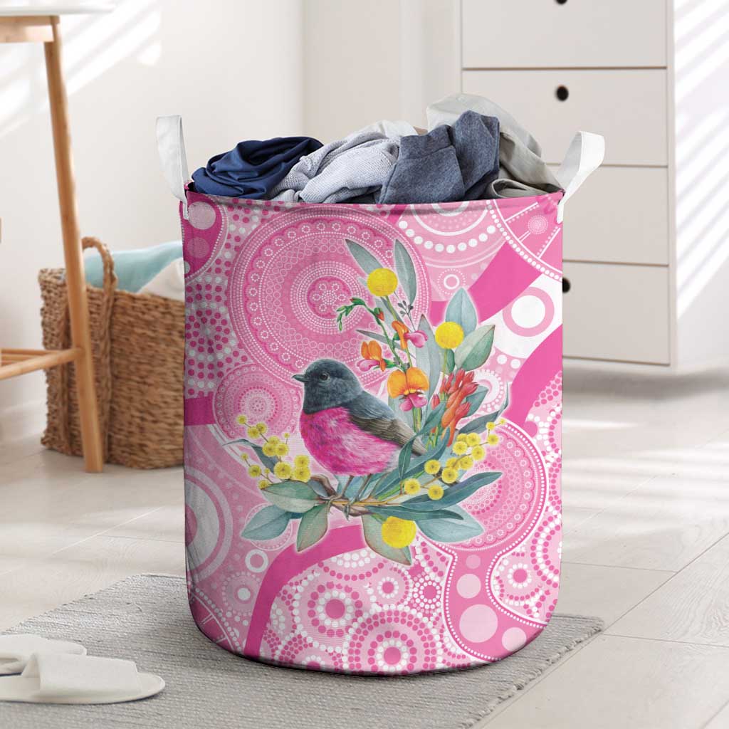Pink Robin Aboriginal Inspired Laundry Basket Aboriginal Inspired Christmas - Aussie Hoodie