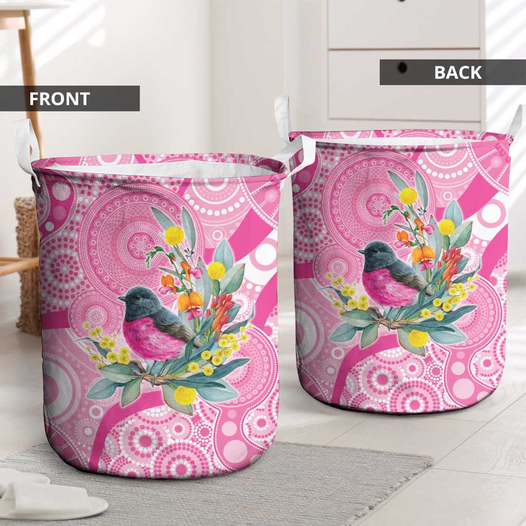 Pink Robin Aboriginal Inspired Laundry Basket Aboriginal Inspired Christmas - Aussie Hoodie