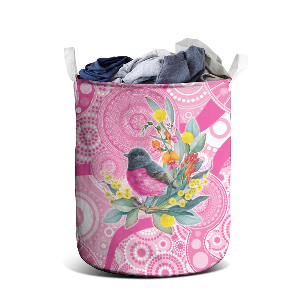 Pink Robin Aboriginal Inspired Laundry Basket Aboriginal Inspired Christmas - Aussie Hoodie