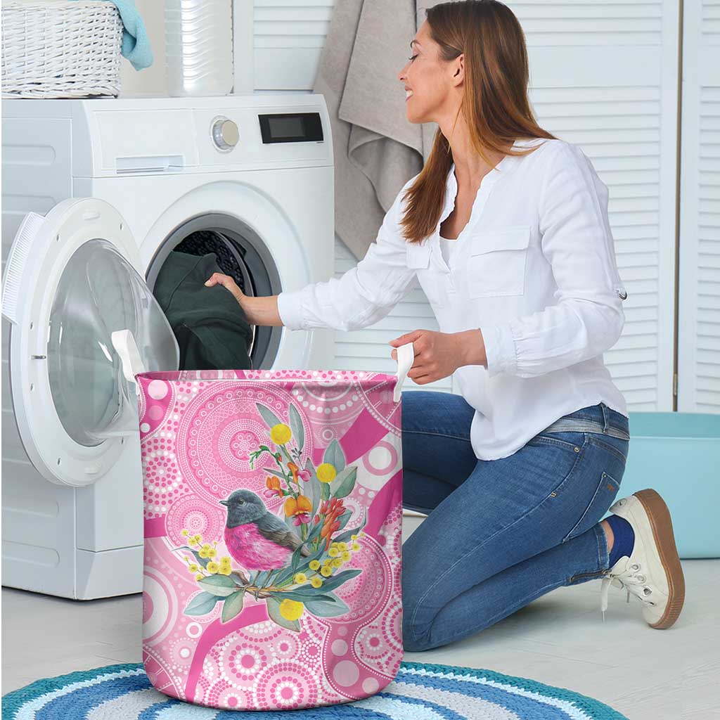 Pink Robin Aboriginal Inspired Laundry Basket Aboriginal Inspired Christmas - Aussie Hoodie