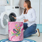 Pink Robin Aboriginal Inspired Laundry Basket Aboriginal Inspired Christmas - Aussie Hoodie