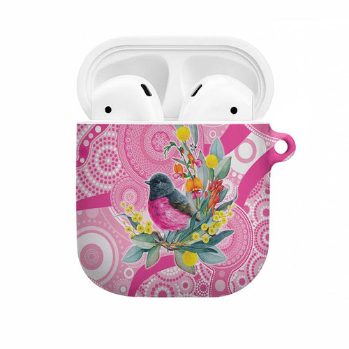Pink Robin Aboriginal Inspired AirPods Case - Aussie Hoodie