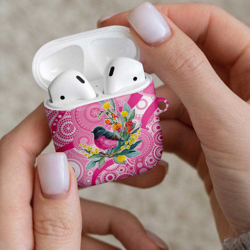 Pink Robin Aboriginal Inspired AirPods Case - Aussie Hoodie