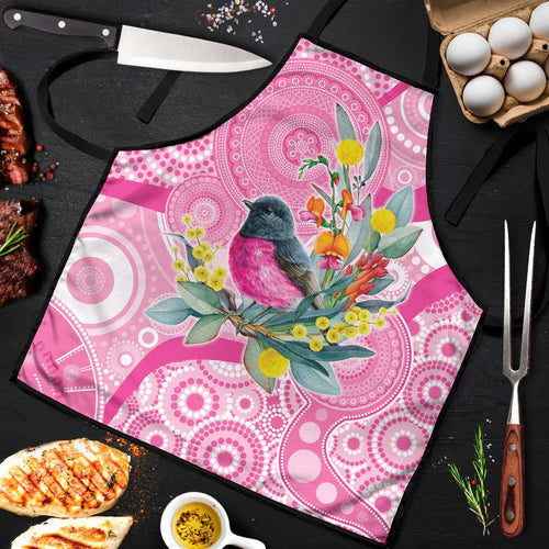 Pink Robin Aboriginal Inspired Apron - Aussie Hoodie