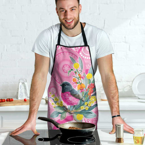 Pink Robin Aboriginal Inspired Apron - Aussie Hoodie