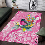Pink Robin Aboriginal Inspired Area Rug - Aussie Hoodie
